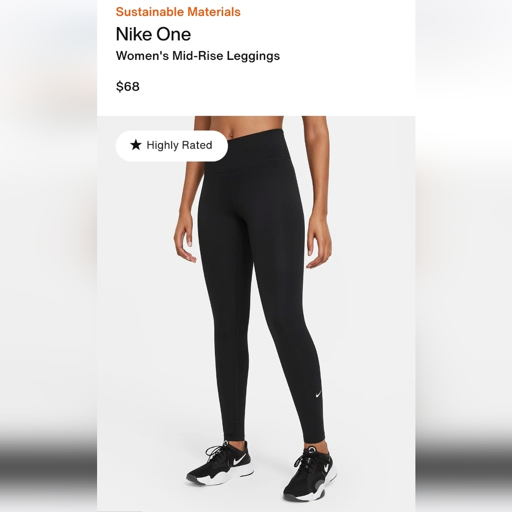Nike Black Women's Mid-Rise Leggings